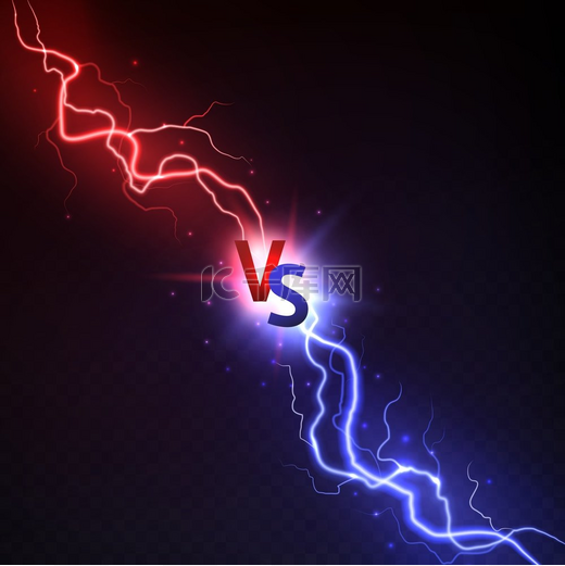 闪电雷暴和闪光与符号强烈碰撞运动标志比赛和比赛与黑暗中的矢量电亮灯概念闪电雷暴和闪光与符号强烈碰撞图片