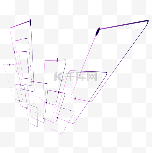 科技透视渐变几何线条装饰图片