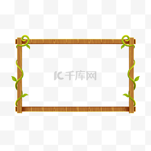 木质相框植物藤曼边框图片