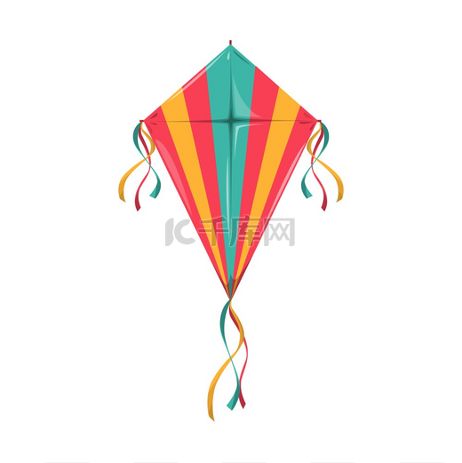 彩色风筝与孤立的字符串夏季节日的象征矢量风筝冲浪飞行物带弦的休闲体育活动物带尾巴的北卡罗来纳州节日符号三坎特里节飞翔的彩色风筝孤立的桑克兰蒂节日符号图片