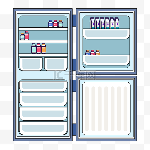 冷冻冷柜冰柜冰箱冷藏牛奶食物保鲜图片