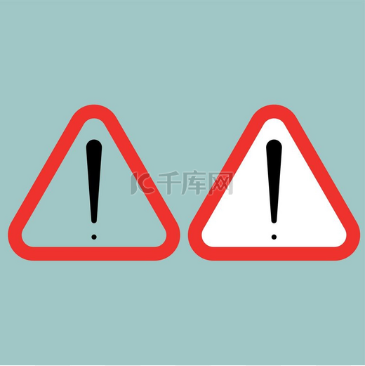 Sign attention red and black color.. 标志注意红色和黑色套装。图片