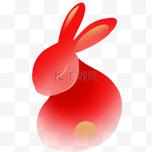 简约红金兔年兔子图片