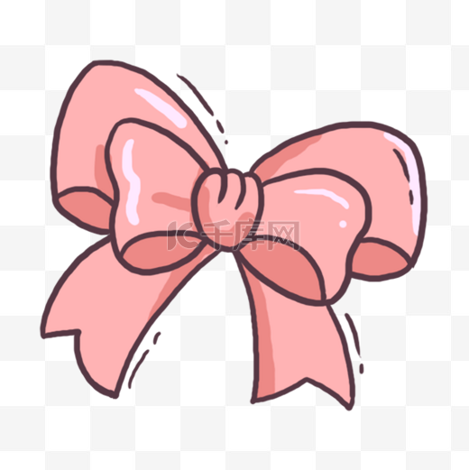 蝴蝶结彩带结粉色黑色可爱卡通图片