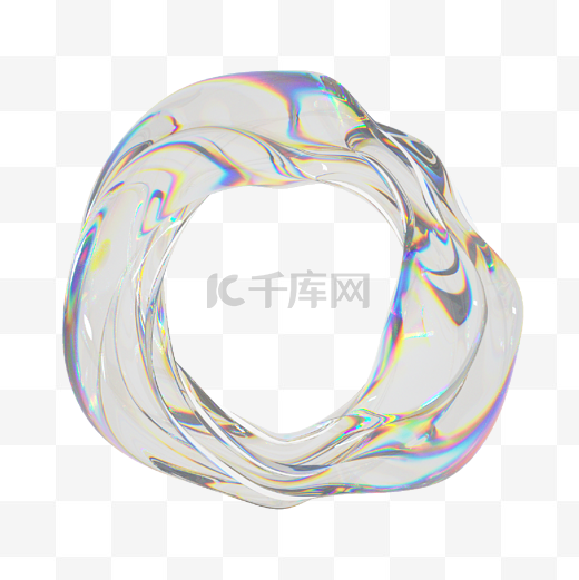 c4d酸性玻璃流体圆环图片