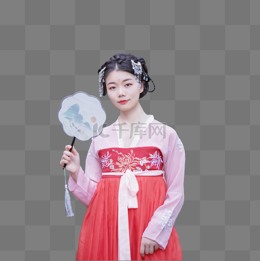 汉服古风美女齐胸丫鬟图片