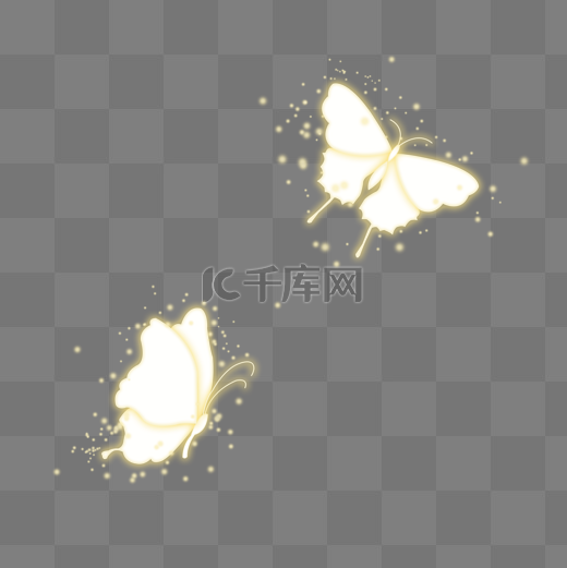 黄色发光蝴蝶昆虫图片