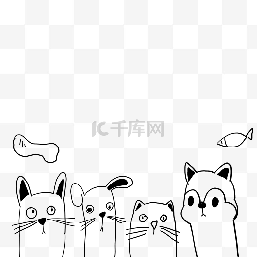 简笔画小猫动物图片