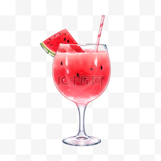手绘果汁西瓜汁饮品图片