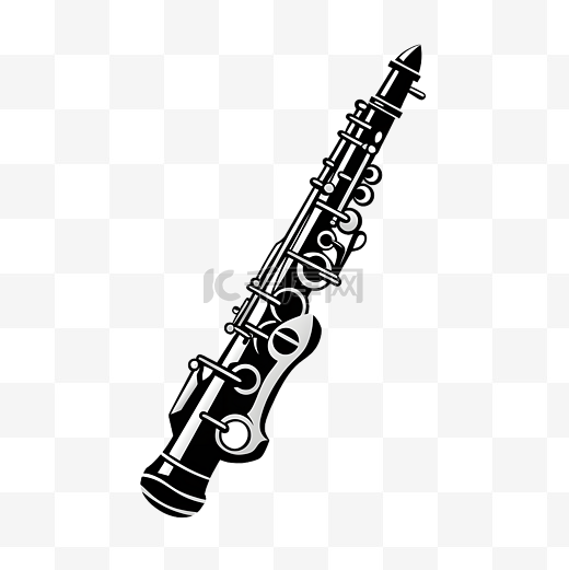 黑白单簧管乐器logo图片