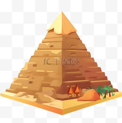 卡通扁平风格埃及金字塔图片