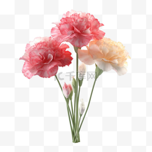 创意母亲节康乃馨花束元素图片