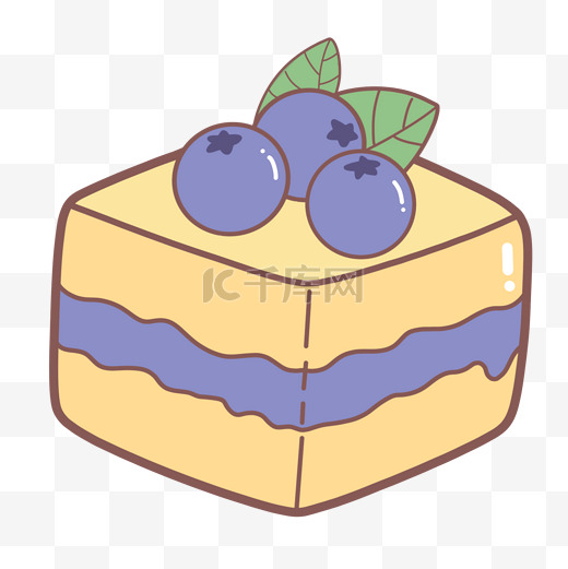 卡通手绘甜品蓝莓糕点图片