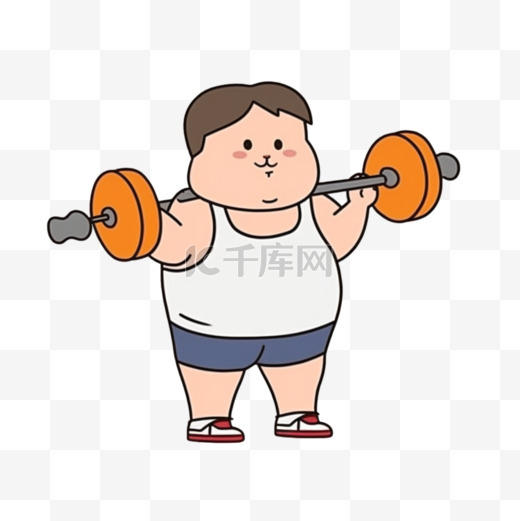 卡通手绘减肥运动小胖子图片