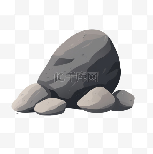 卡通手绘石头石子图片