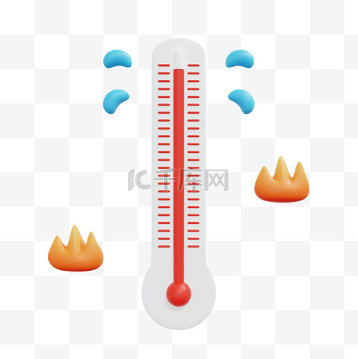 3D高温温度爆表温度计图片