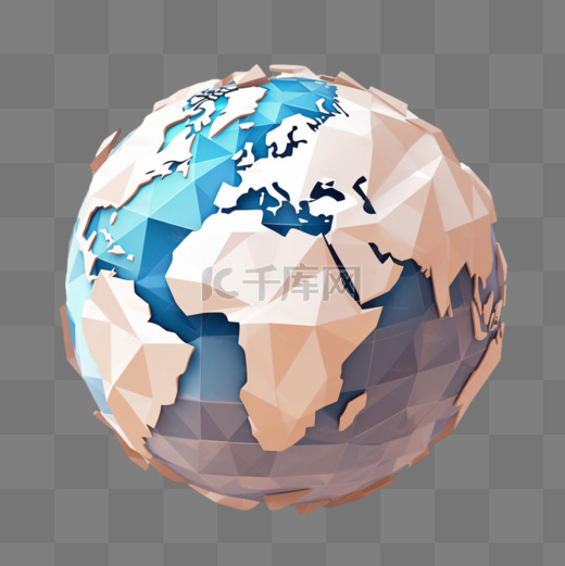 象征全球贸易的3D地球图形插图。图片
