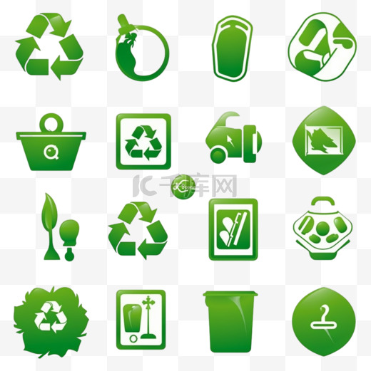 绿色环保回收标牌标志logo图标图片