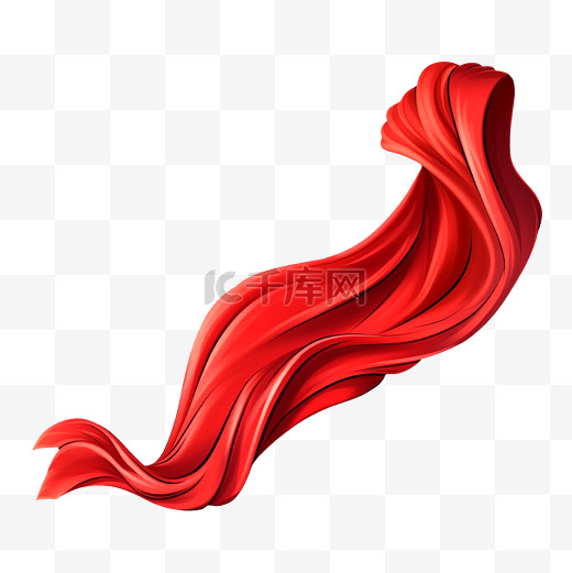 红色绸缎红绸缎带飘带红丝带元素图片