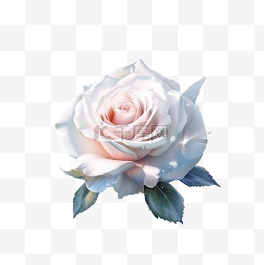 美丽的玫瑰花背景和模糊的数码彩绘插图，用于爱情婚礼情人节或安排邀请设计贺卡。图片