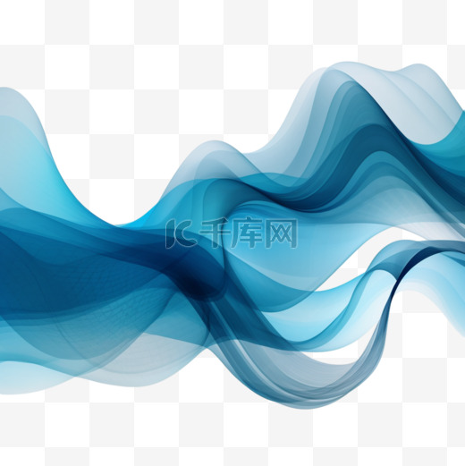 透明背景上的蓝色波浪形图片