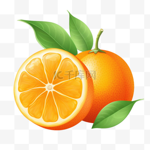透明背景上的橙色水果图片
