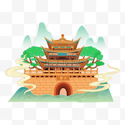 云南大理古城旅游地标图片