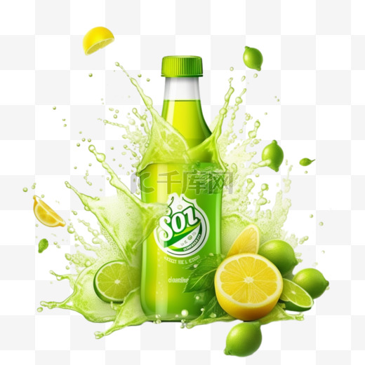 柠檬汁汽水瓶装冷饮饮料图片
