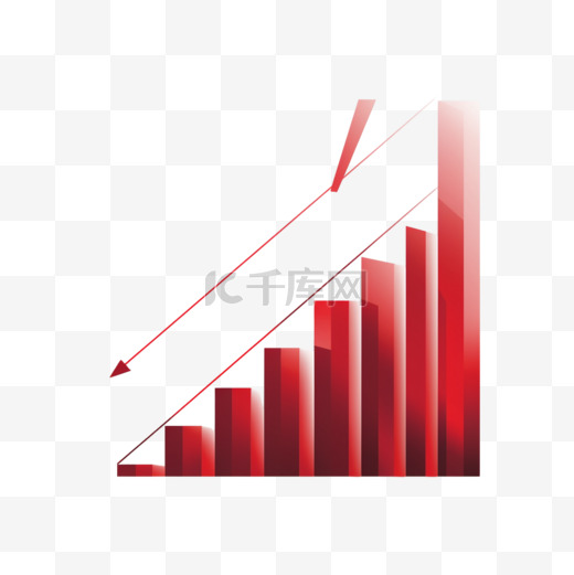 红色柱状数据箭头下降金融理财图片