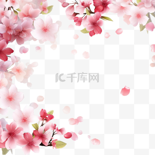 春天的背景边框花朵桃花图片