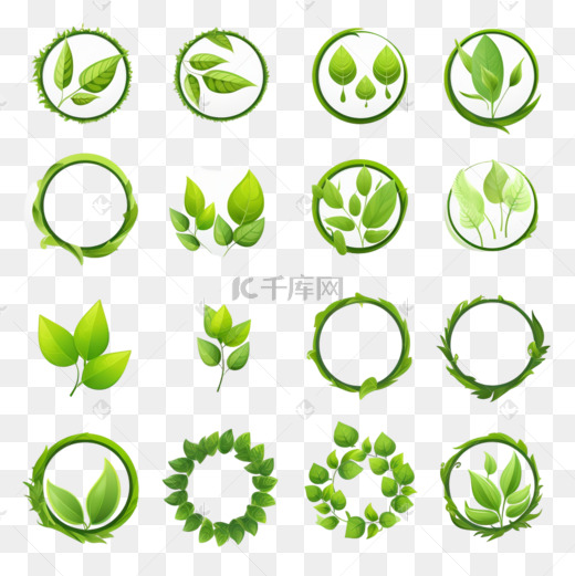 绿叶环保标签图标图片