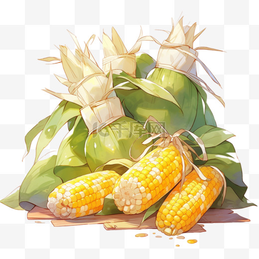 丰收果实玉米秋天秋季金黄色的玉米元素图片