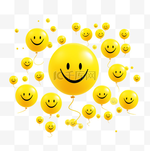 世界微笑日活动庆祝气球笑脸图片