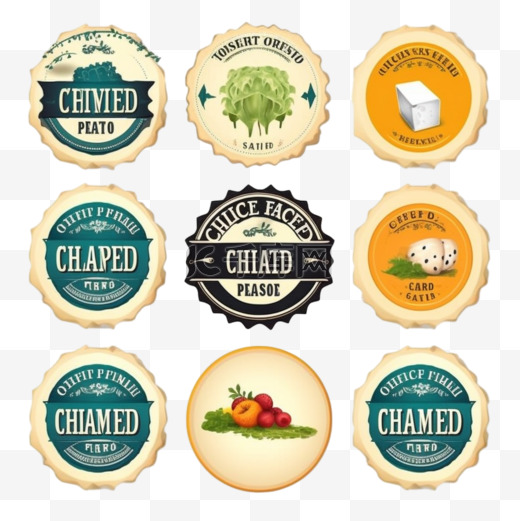 奶酪环保食品标签图片