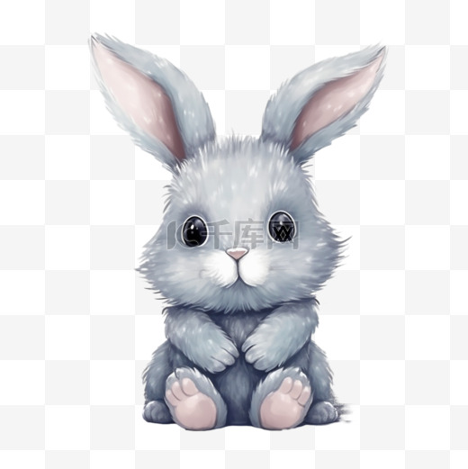 手绘可爱的兔子插图高级矢量图片