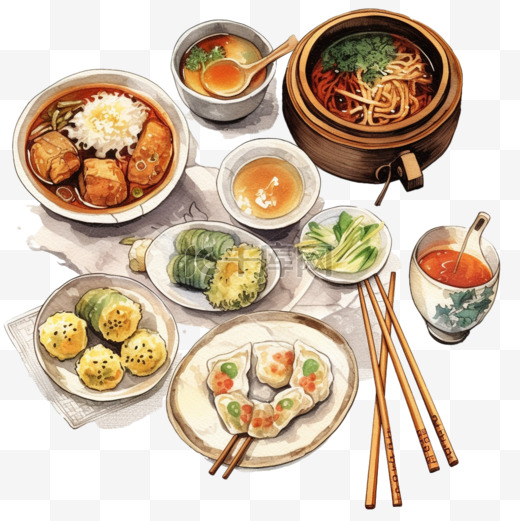 亚洲食品套餐图片