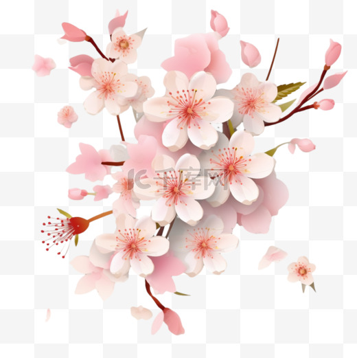 春季销售模板与美丽的花矢量插图韩文翻译春季购物图片