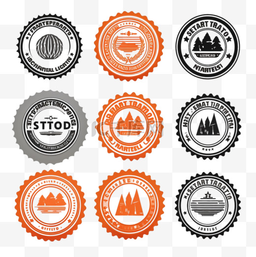 认证和批准的橡胶印章印章套装图片
