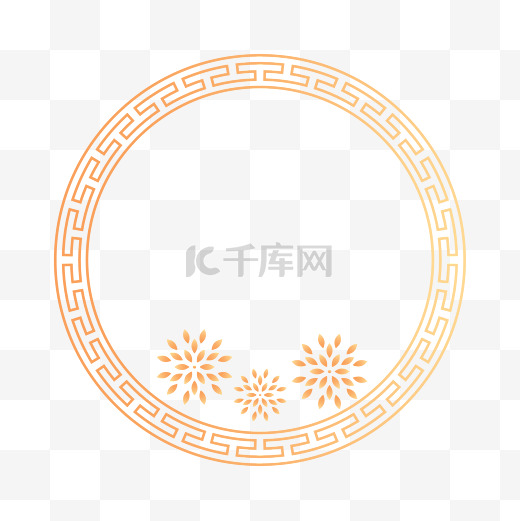 中国风节日装饰中式圆形边框图案图片