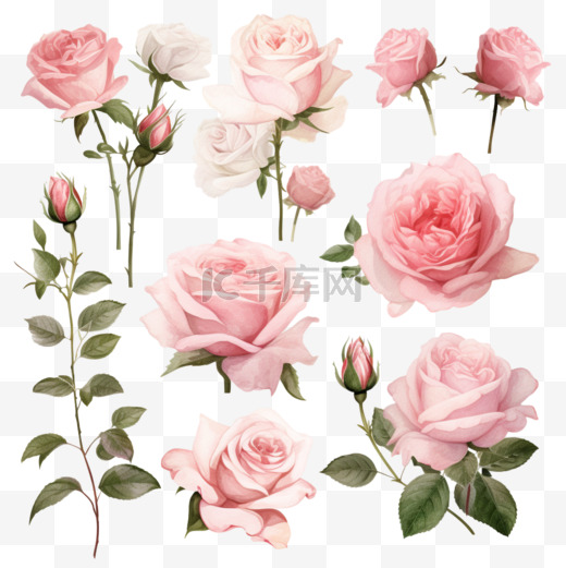 粉红玫瑰矢量系列图片