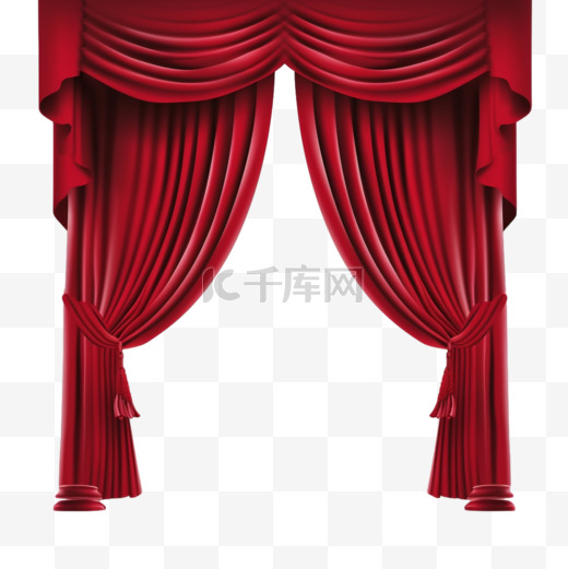 剧院红色舞台帷幕，歌剧场景窗帘图片