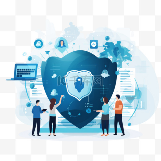全球数据安全、个人数据安全、网络数据安全在线概念说明、互联网安全或信息隐私与保护。图片