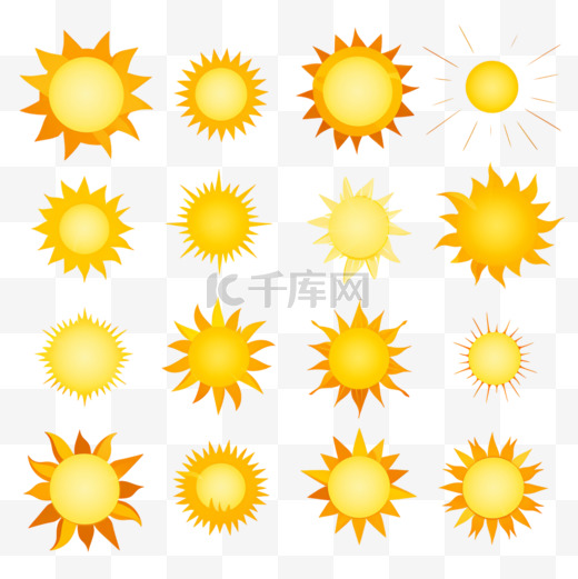 黄色太阳图标设置阳光和太阳光日出或日落图片