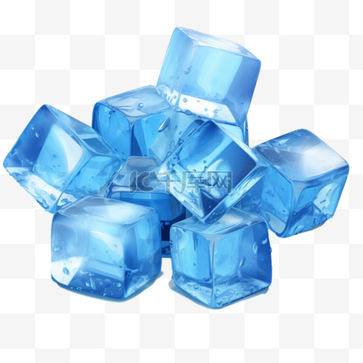 冰块蓝色透明图片