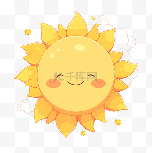 微笑的太阳可爱卡通图标图片