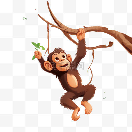猴子把朋友上传到树上图片