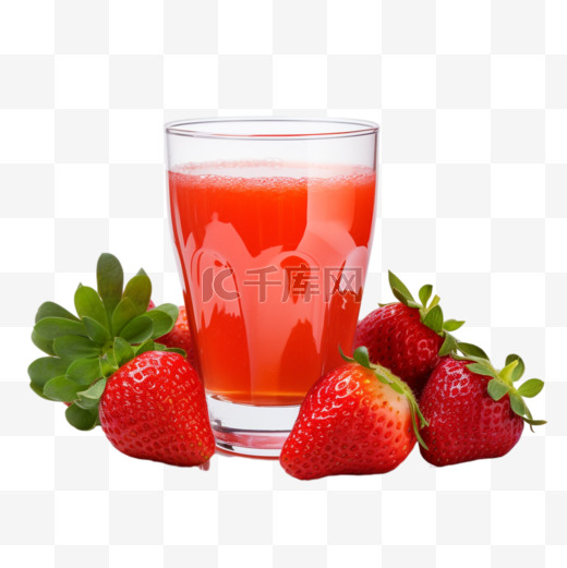 夏季水果果汁摄影图元素草莓汁图片