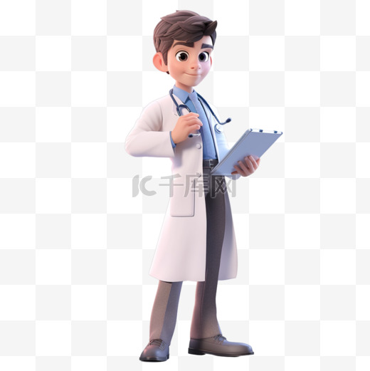 男性医生3d卡通元素图片