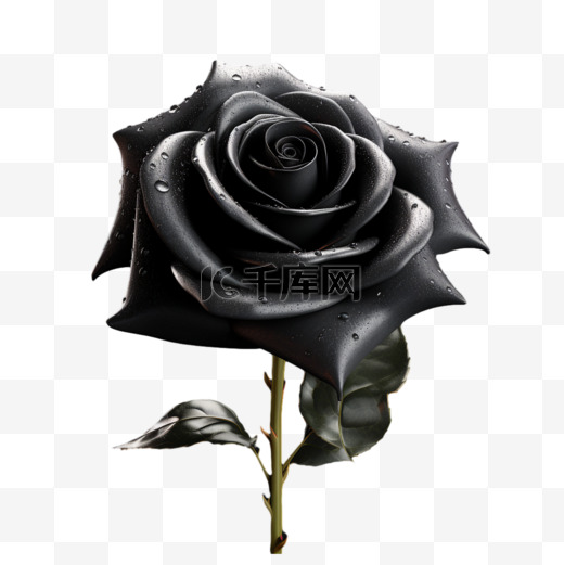 黑色玫瑰暗黑写实元素装饰图案图片