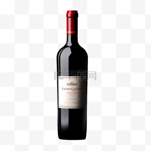 红酒瓶葡萄酒写实元素装饰图案图片